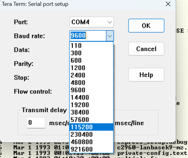 تغییر baud rate در برنامه teraterm